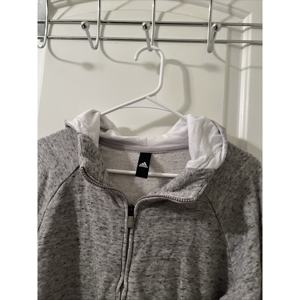 Adidas Women's Full Zip Sweatshirt Hoodie Jacket Size Unknown Gray - Picture 2 of 14